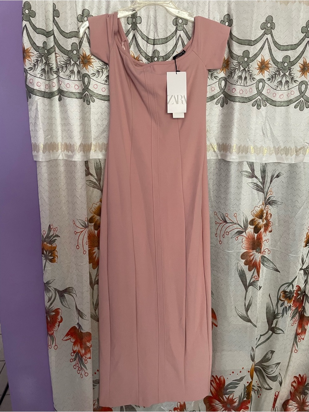 Zara Mauve Cap Sleeve Maxi Dress